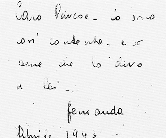 Dedica a Cesare Pavese da Fernanda Pivano, sua ex allieva ed amica