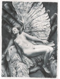 Lucy, la prima Eva, 2014, Collezione “AnimaDonna”, Capitolo “Gli Arcangeli”, Matita grassa su carta 