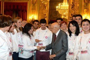 Giorgio Napolitano e i Volontari Expo 2015