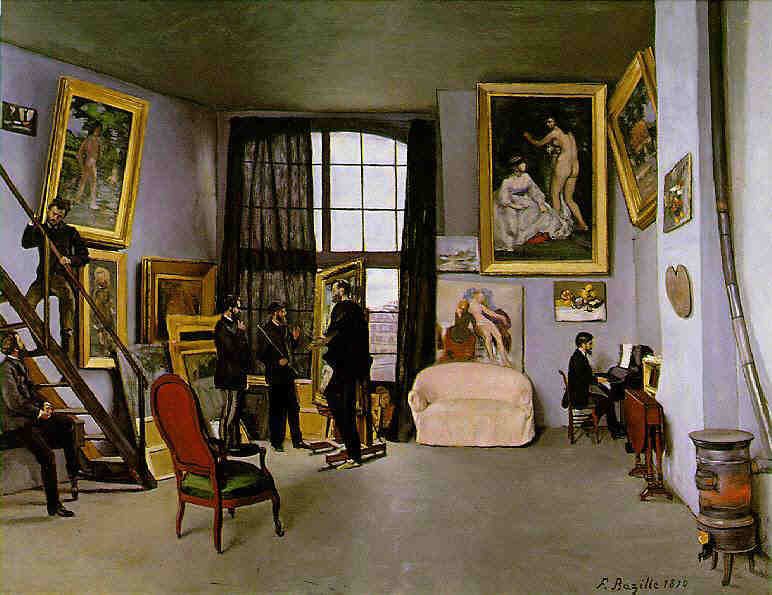 Frédéric Bazille L'atelier di Bazille 1870 olio su tela © RMN-Grand Palais-Grand Palais-Grand Palais (Musée d'Orsay) / Hervé Lewandowski
