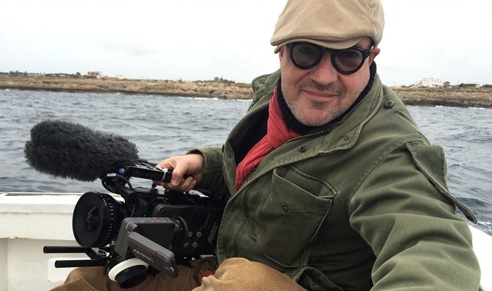 Gianfraco-Rosi-sul-set-di-Fuocoammare