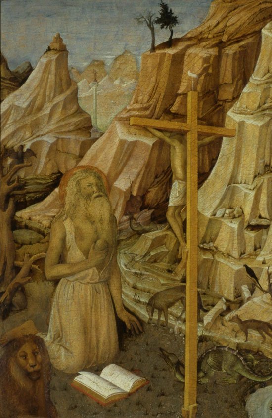 San Girolamo penitente, Jacopo Bellini, tempera su tavola, 96x64 cm