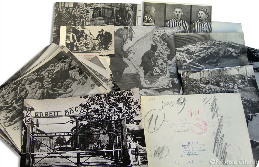 Alcune stampe fotografiche che documentano la Shoah, nucleo della Fototeca Storia Nazionale fondata da Ando Gilardi nel 1959