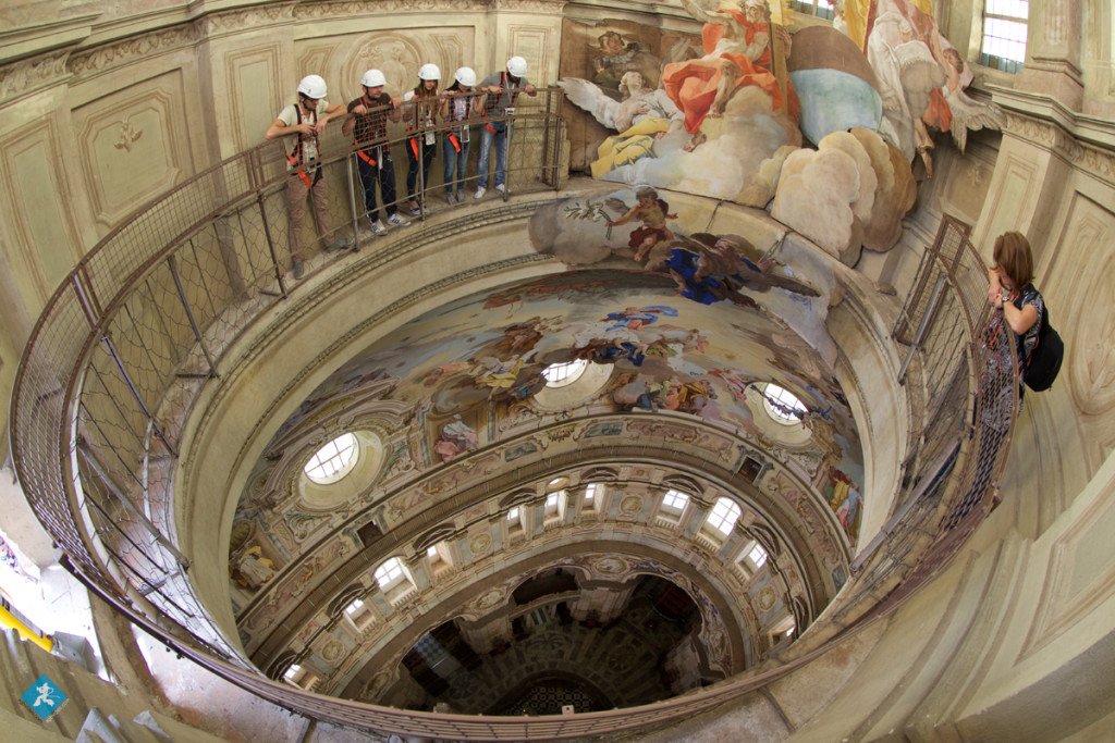 Progetto Magnificat, vista fish-eye dalla balconata più alta - Santuario di Vicoforte, Mondovì