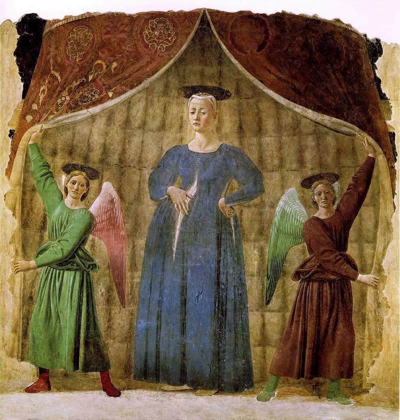 "Madonna del parto", Piero della Francesca, 1455, affresco, Monterchi (Arezzo)