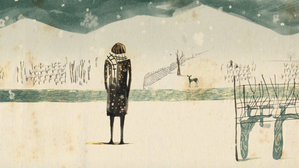 Un fotogramma dal corto di animazione Amore d'inverno