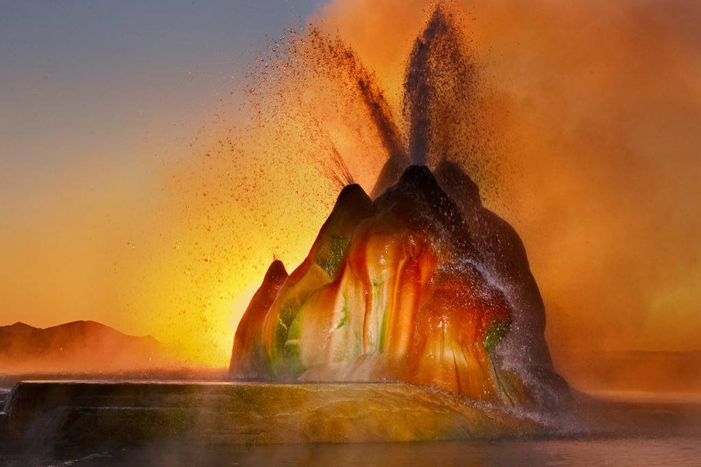 Geyser at dawn, Nevada