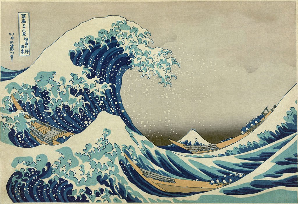 K. Hokusai, "La grande onda di Kanagawa" (1830-1831)