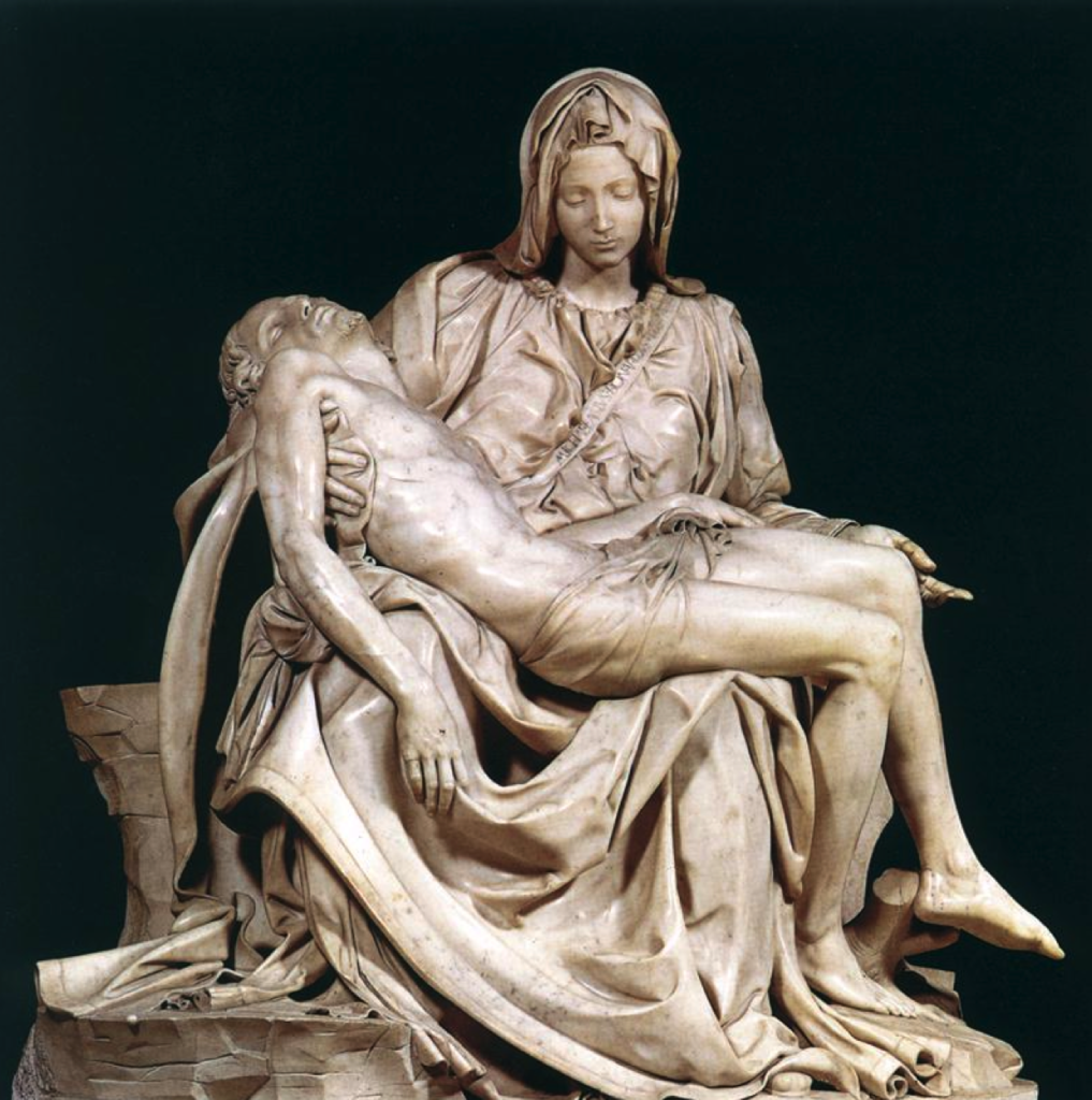 MICHELANGELO, Pietà, 1497-99, 174x195, marmo di Carrara, San Pietro in Vaticano