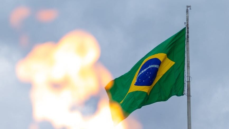 brazilian flag against the sky