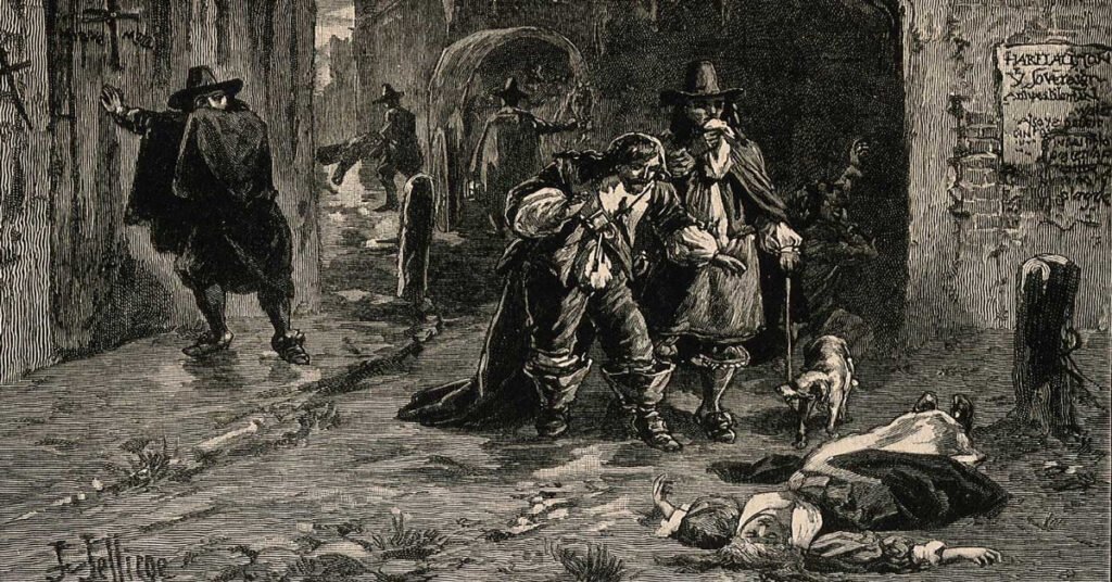 Morti di peste per strada (illustrazione)